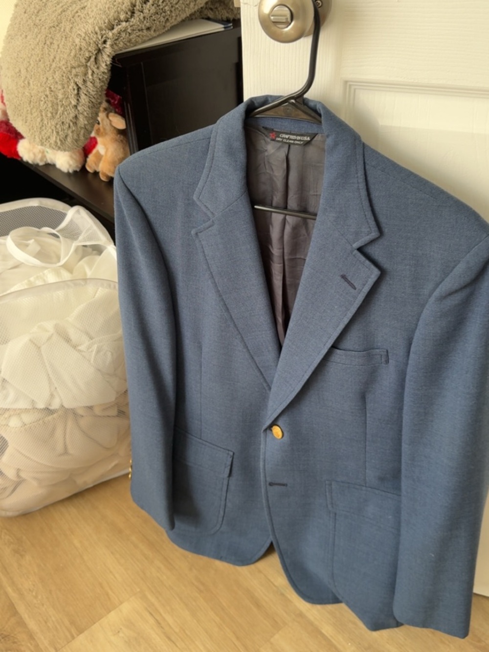 Classic Men’s Blue Sport Coat with Gold Button
